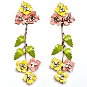 JENNIFER BEHR Multicolor Statement Floral Earrings 3.5”
